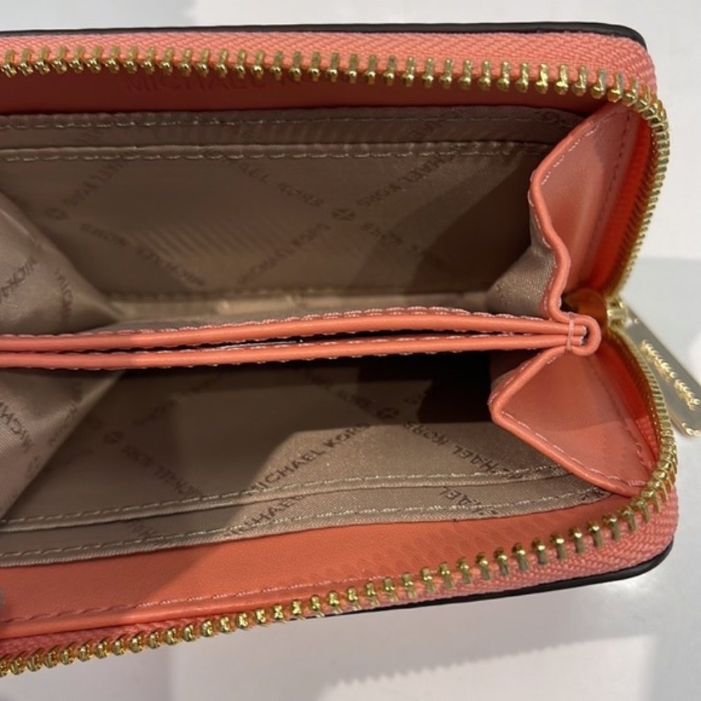 Michael Kors Jet Set Travel Medium Zip Around Card Case Sherbert Multi - Picture 5 of 16